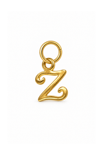 9ct yellow gold small alphabet letter Z charm