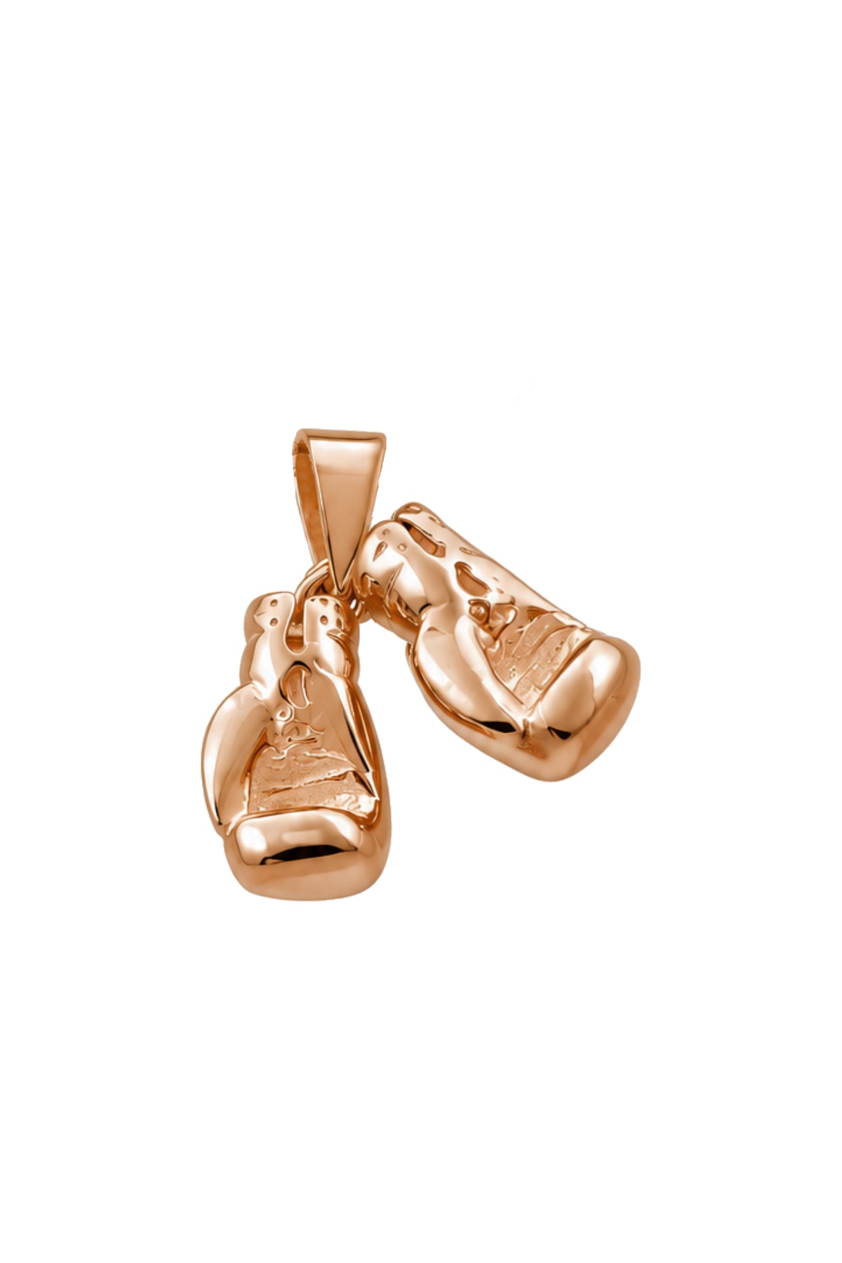 Unisex Boxing Gloves Charm Pendant in 9ct Rose Gold