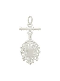 Sterling Silver Tbar Fob Unisex Shield Charm Pendant
