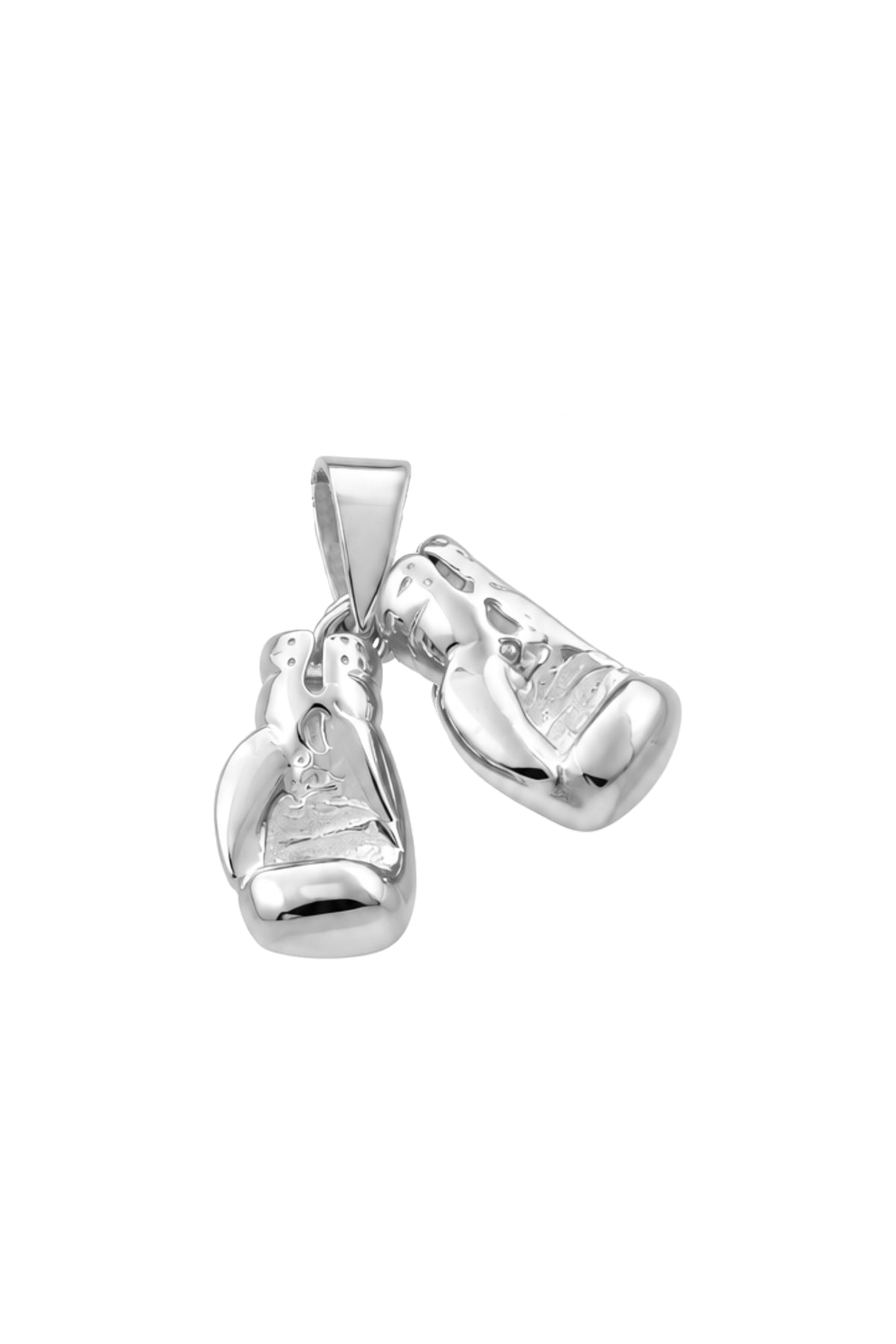 Unisex Boxing Gloves Charm Pendant in Sterling Silver