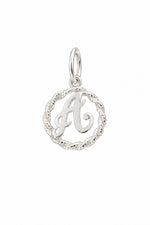 Sterling Silver 12mm Alphabet Initial Charm Letter A with Jump Ring