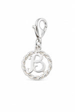 Sterling Silver 12mm Alphabet Initial Charm Letter B with 9mm Parrot Clasp