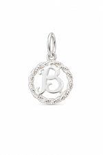 Sterling Silver 12mm Alphabet Initial Charm Letter B with Jump Ring