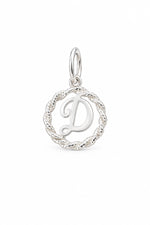 Sterling Silver 12mm Alphabet Initial Charm Letter D with Jump Ring