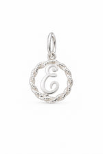 Sterling Silver 12mm Alphabet Initial Charm Letter E with Jump Ring