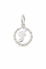 Sterling Silver 12mm Alphabet Initial Charm Letter F with Jump Ring