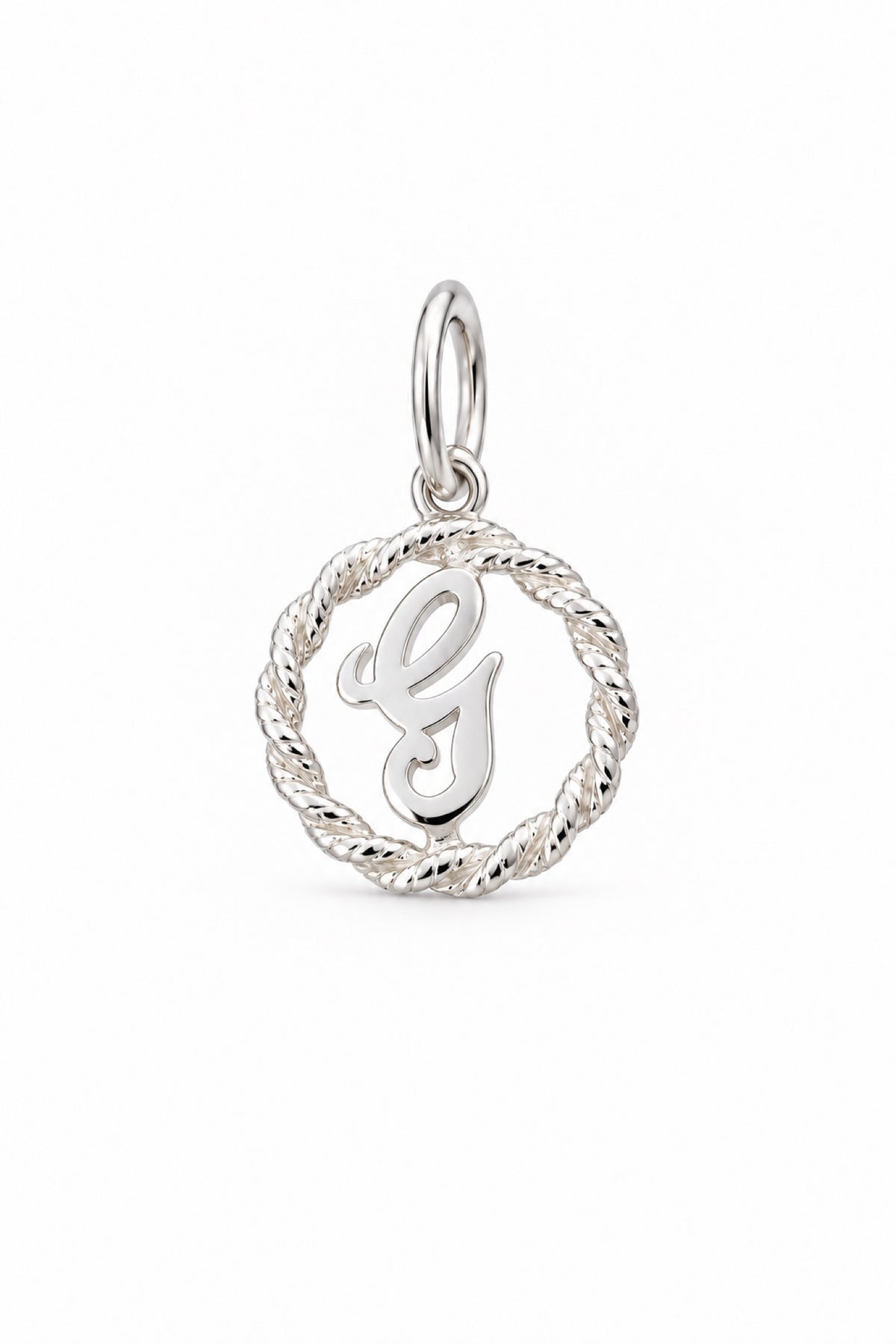 Sterling Silver 12mm Alphabet Initial Charm Letter G with Jump Ring