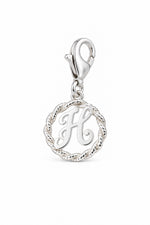 Sterling Silver 12mm Alphabet Initial Charm Letter H with 9mm Parrot Clasp
