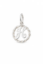 Sterling Silver 12mm Alphabet Initial Charm Letter H with Jump Ring