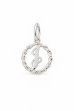 Sterling Silver 12mm Alphabet Initial Charm Letter I with Jump Ring