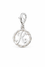 Sterling Silver 12mm Alphabet Initial Charm Letter K with 9mm Parrot Clasp