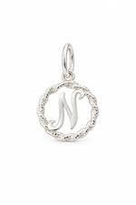 Sterling Silver 12mm Alphabet Initial Charm Letter N with Jump Ring