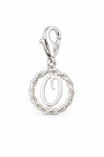 Sterling Silver 12mm Alphabet Initial Charm Letter O with 9mm Parrot Clasp