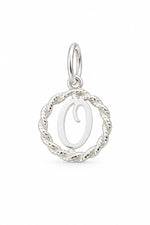 Sterling Silver 12mm Alphabet Initial Charm Letter O with Jump Ring