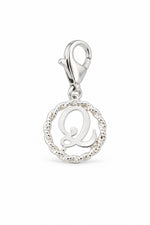 Sterling Silver 12mm Alphabet Initial Charm Letter Q with 9mm Parrot Clasp