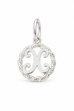 Sterling Silver 12mm Alphabet Initial Charm Letter X with Jump Ring