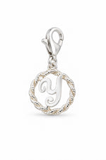Sterling Silver 12mm Alphabet Initial Charm Letter Y with 9mm Parrot Clasp