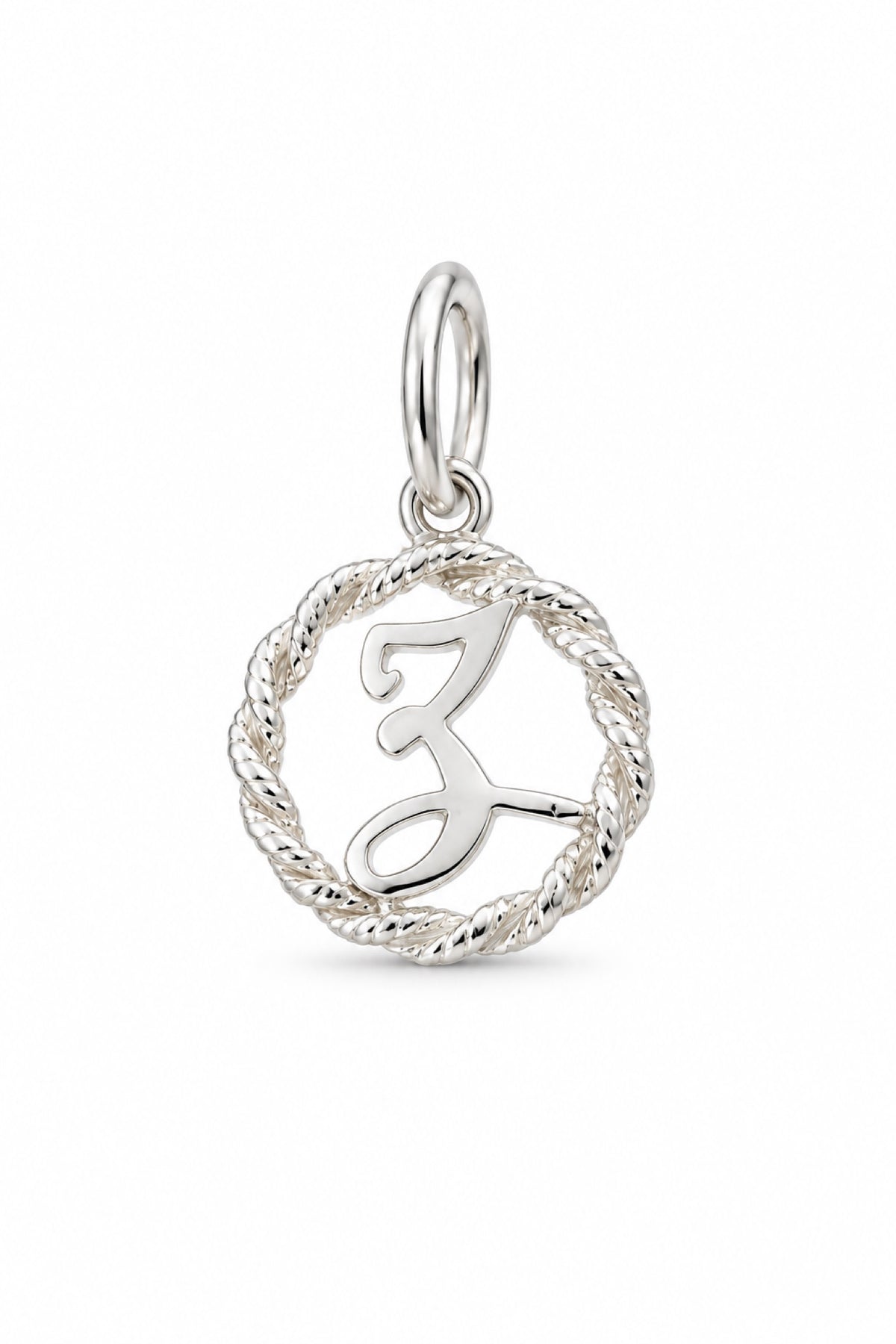 Sterling Silver 12mm Alphabet Initial Charm Letter Z with Jump Ring