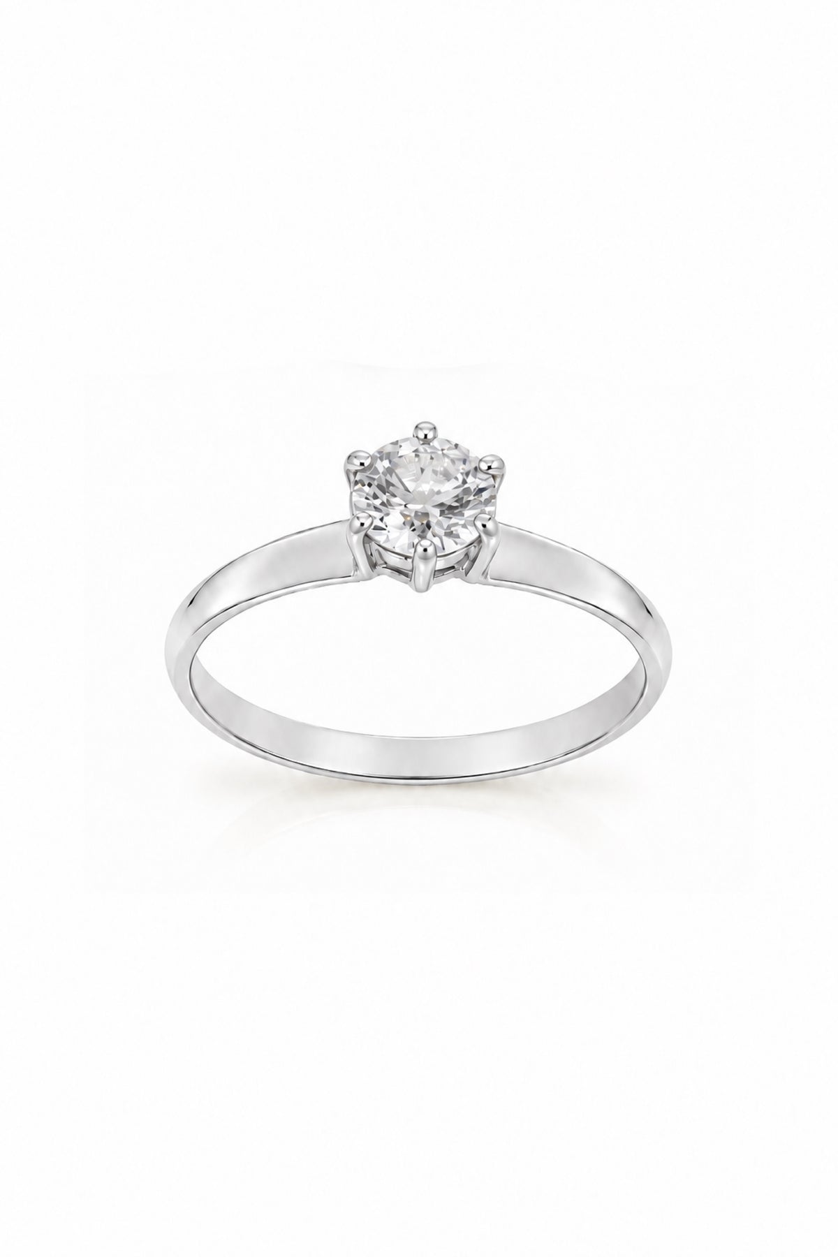 Sterling silver April birthstone solitaire ring