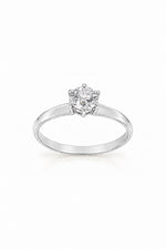 Sterling silver April birthstone solitaire ring