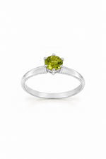 Sterling silver August birthstone solitaire ring