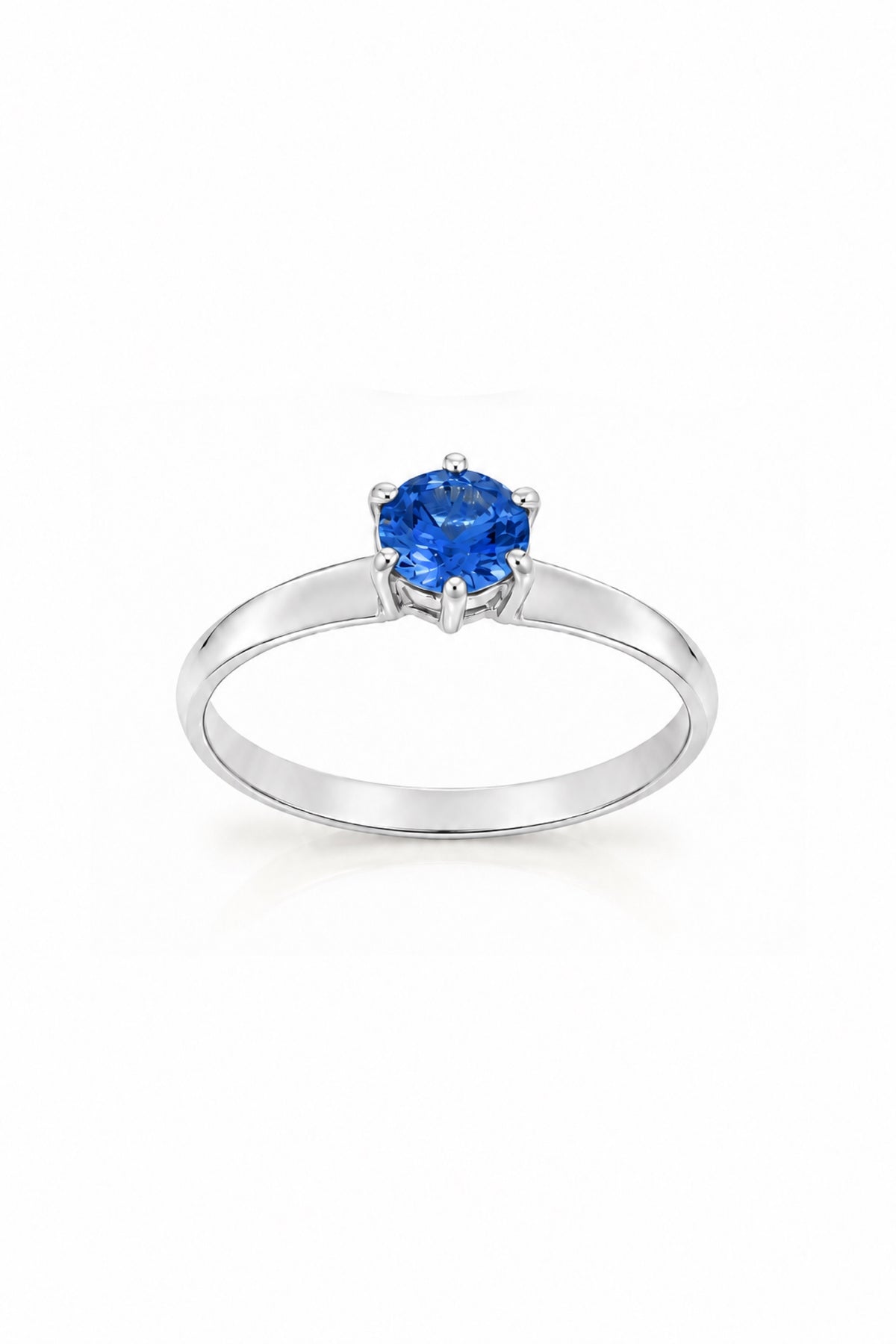 Sterling silver December birthstone solitaire ring