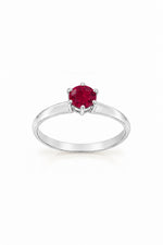 Sterling silver January birthstone solitaire ring