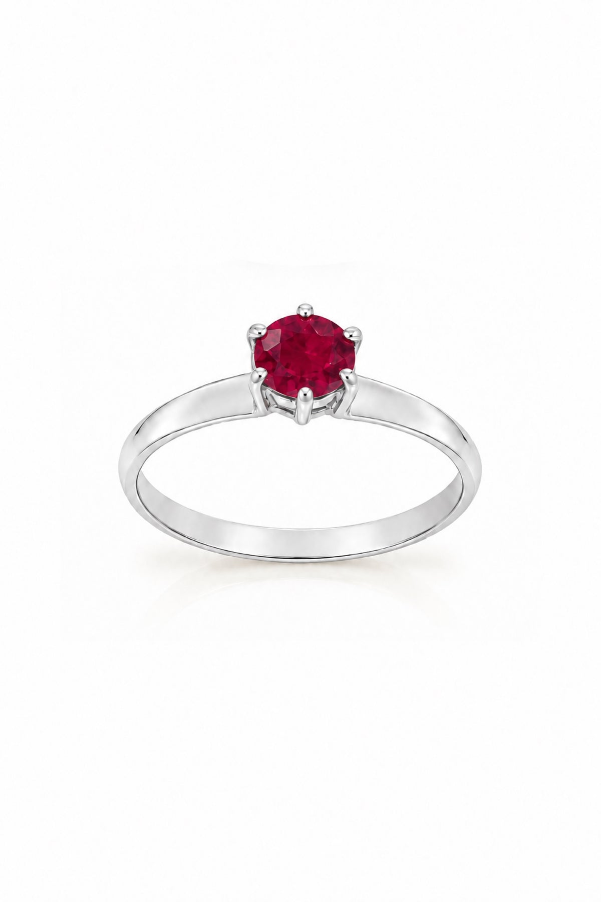Sterling silver January birthstone solitaire ring