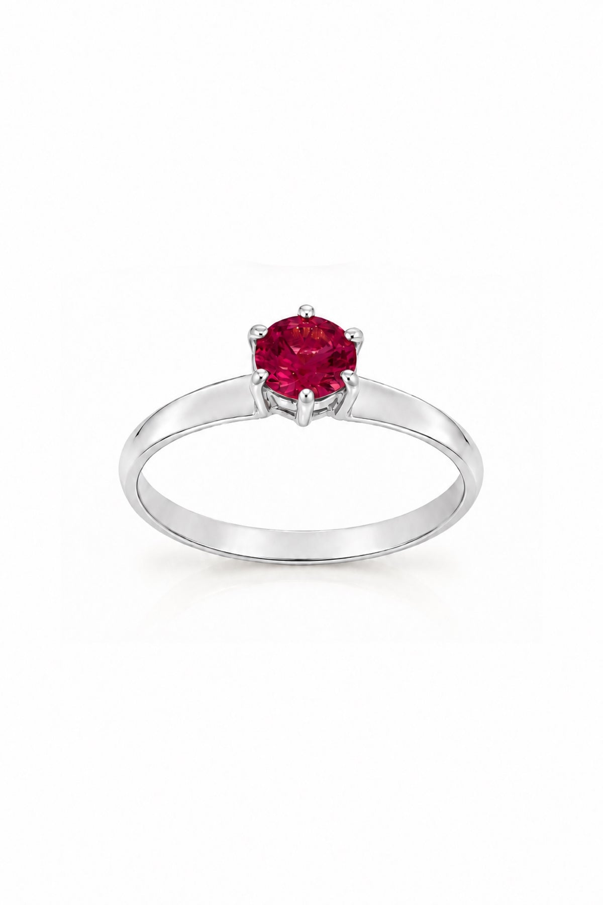 Sterling silver July birthstone solitaire ring