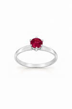 Sterling silver July birthstone solitaire ring