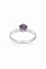 Sterling silver June birthstone solitaire ring