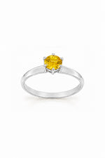 Sterling silver November birthstone solitaire ring