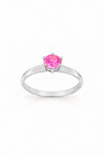 Sterling silver October birthstone solitaire ring