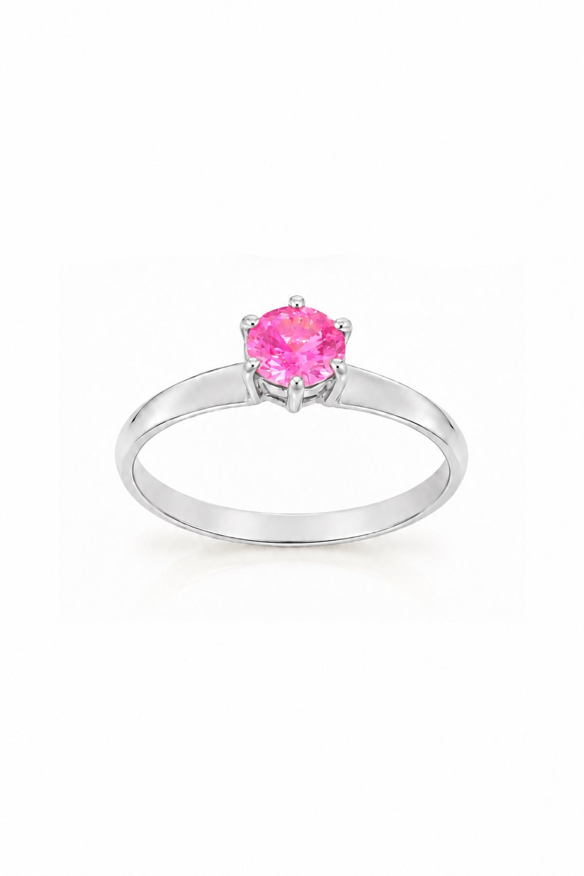Sterling silver October birthstone solitaire ring