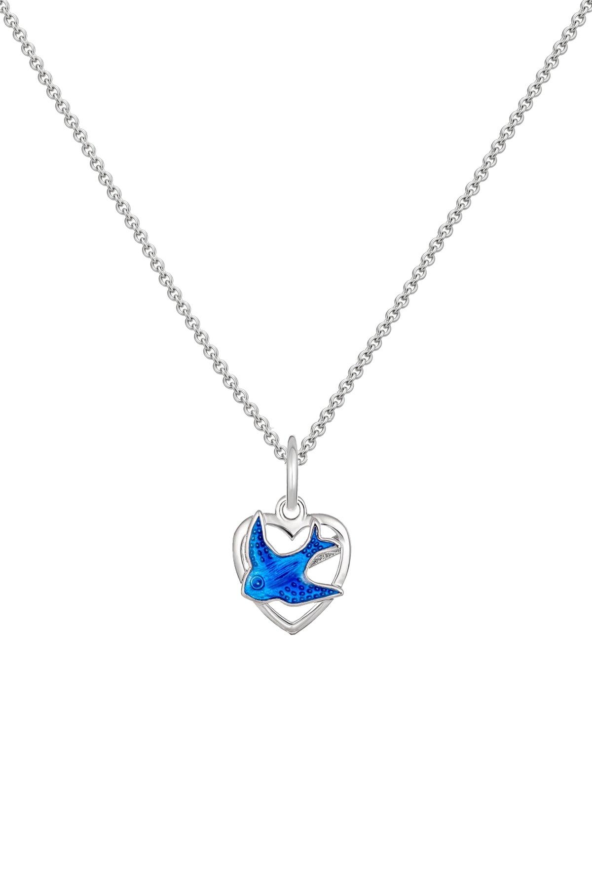 Bluebird of Happiness Charm Pendant in Sterling Silver
