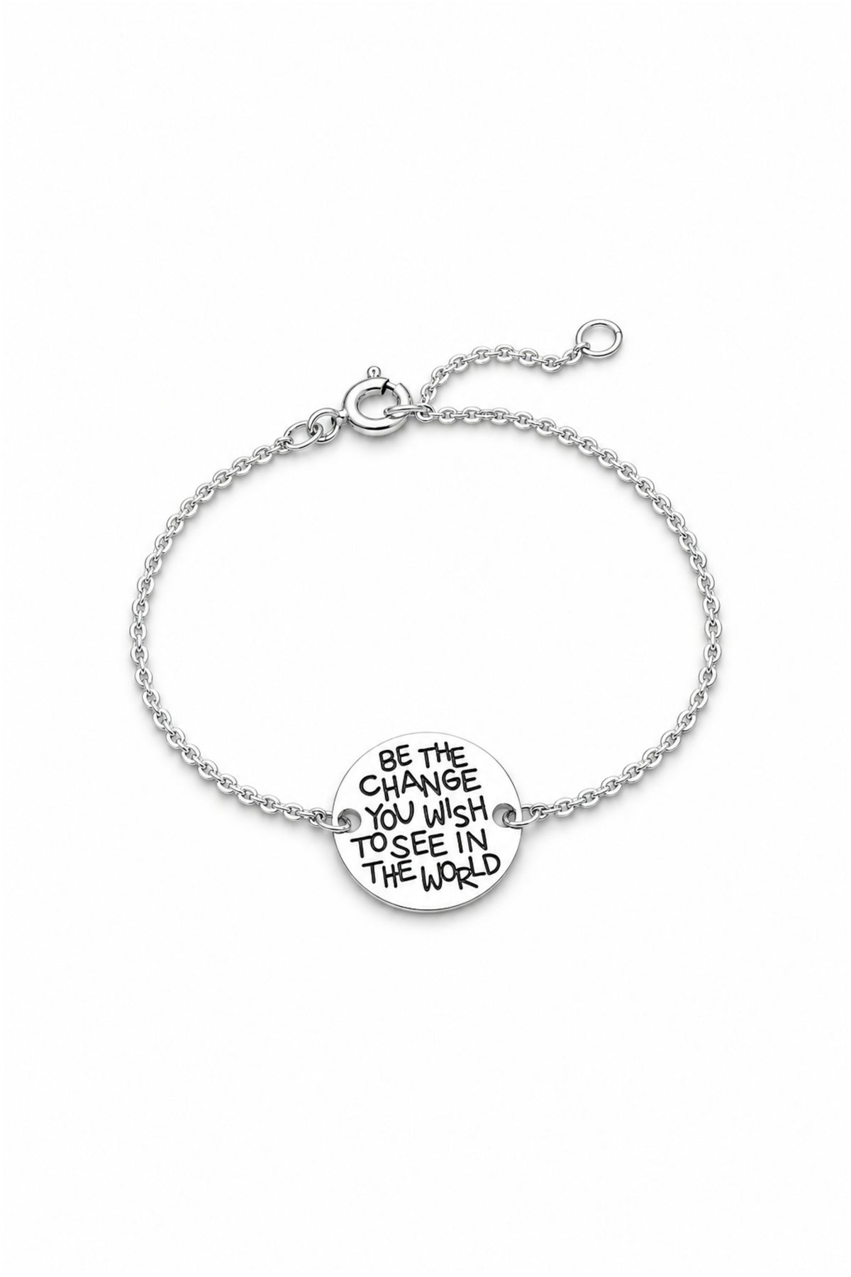 Be the change you wish to see in the world Charm Bracelet in Sterling Silver