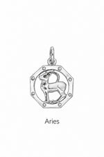 Aries zodiac charm in sterling silver
