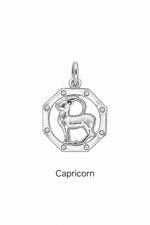 Capricorn zodiac charm in sterling silver