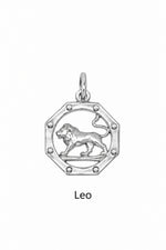Leo zodiac charm in sterling silver