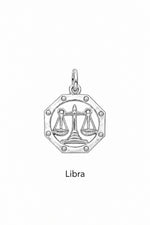 Libra zodiac charm in sterling silver