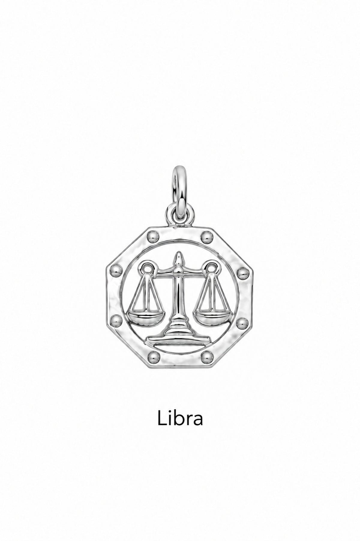 Libra zodiac charm in sterling silver