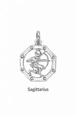 Sagittarius zodiac charm in sterling silver