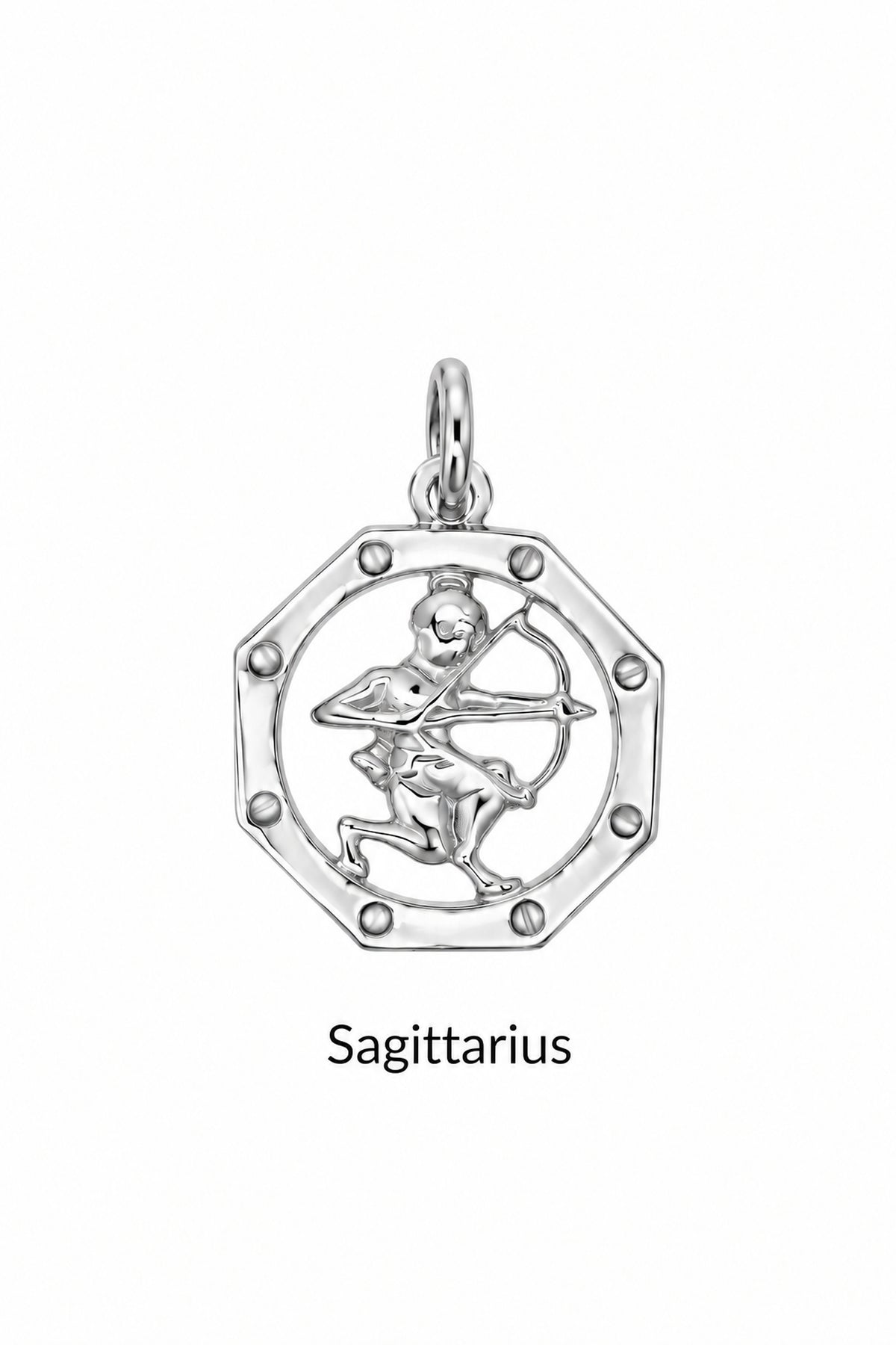 Sagittarius zodiac charm in sterling silver