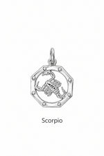 Scorpio zodiac charm in sterling silver