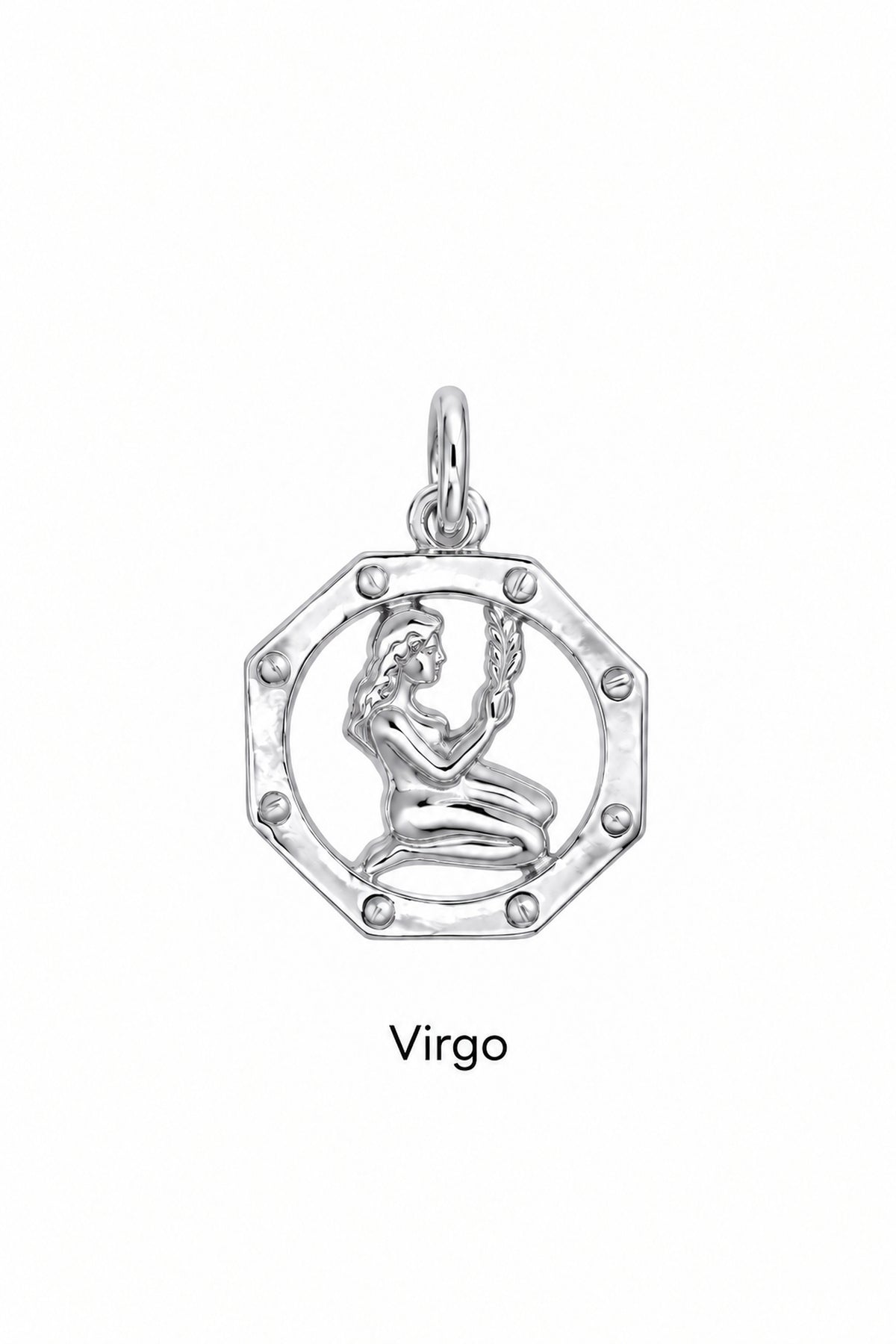 Virgo zodiac charm in sterling silver