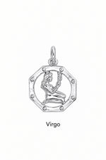 Virgo zodiac charm in sterling silver