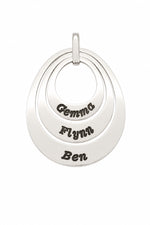 Trilogy Oval Circle of Life Personalised Family Name Pendant